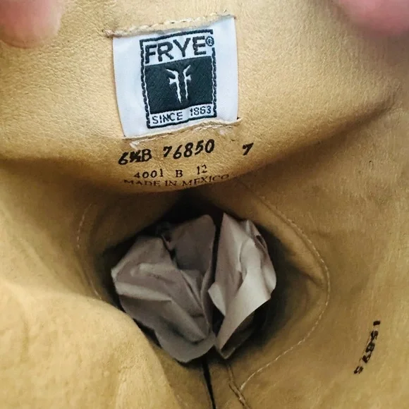 Frye Rich Brown Leather Boots - New Sz 7 Made in Mexico - Picture 13 of 14